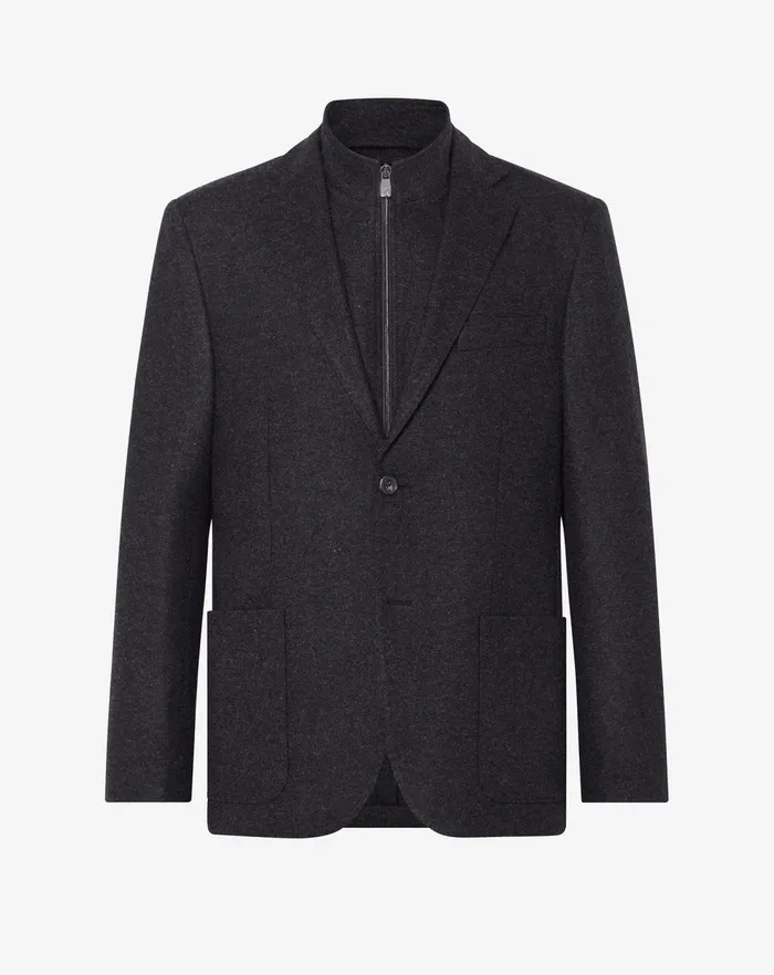 Corneliani Jackets Grey 2button Jersey Wool Flannel Jacket 8211 Men