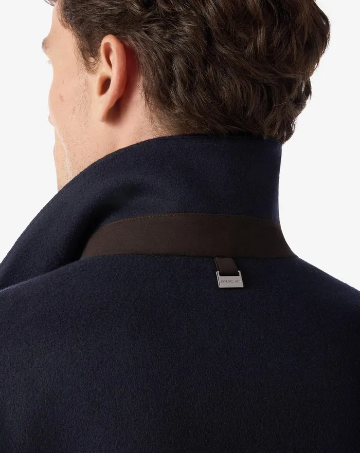 Corneliani Outerwear And Coats Blue Wool Beaver Jacket For Men 8211 Men