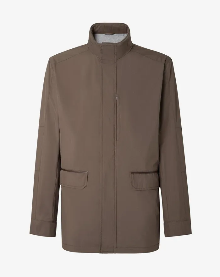 Corneliani Outerwear And Coats Brown Technical Poplin Field Jacket 8211 Men