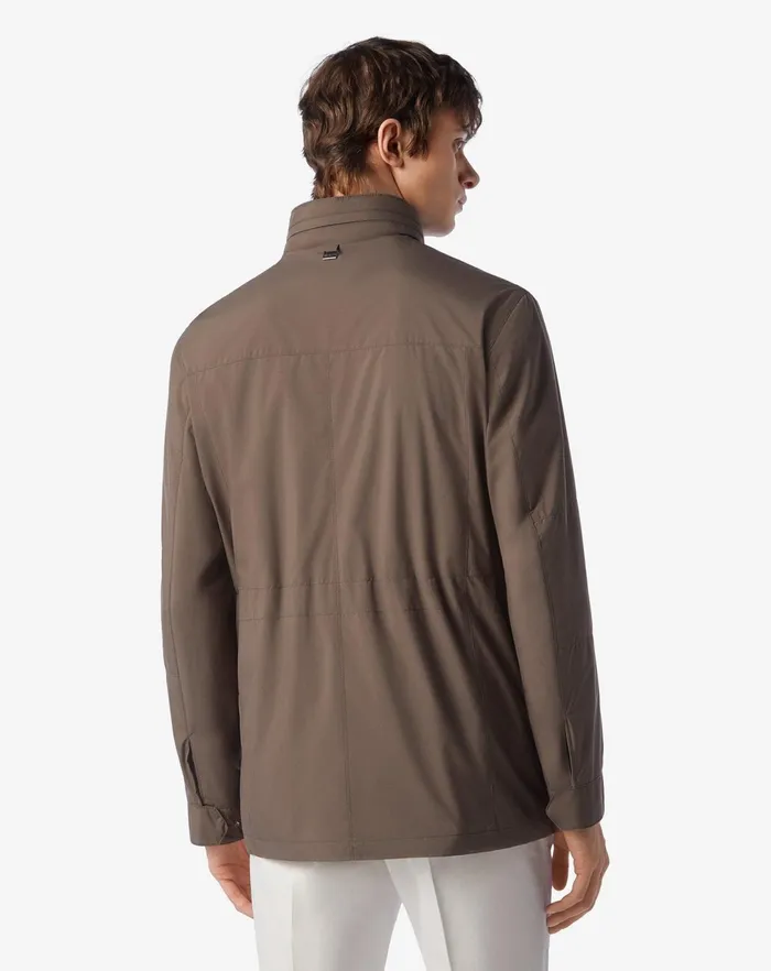 Corneliani Outerwear And Coats Brown Technical Poplin Field Jacket 8211 Men