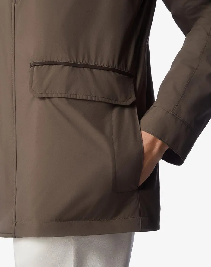 Corneliani Outerwear And Coats Brown Technical Poplin Field Jacket 8211 Men