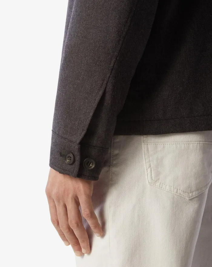 Corneliani Outerwear And Coats Dark Grey Techwool Overshirt 8211 Men