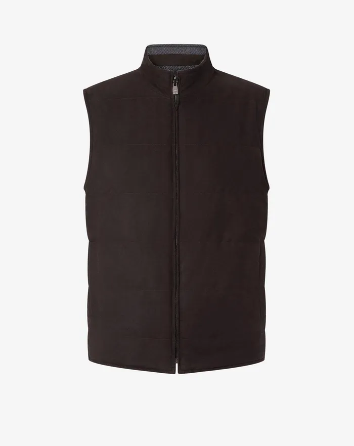 Corneliani Outerwear And Coats Grey Patterned Wool Twill Vest For Men 8211 Men
