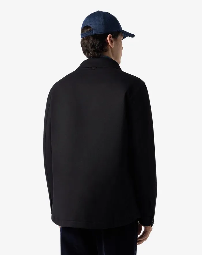 Corneliani Outerwear And Coats Navy Blue Flannel Overshirt For Men 8211 Men