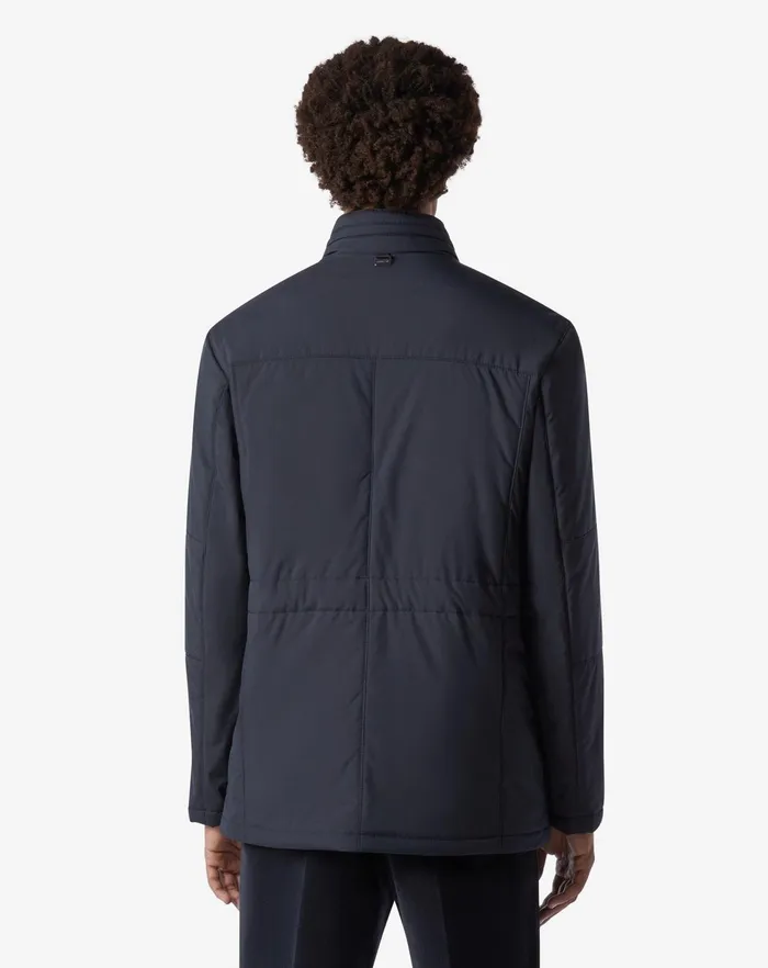 Corneliani Outerwear And Coats Navy Blue Technical Fabric Field Jacket 8211 Men