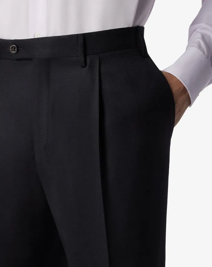 Corneliani Pants Black 1 Pleated Pure Wool Trousers For Men 8211 Men