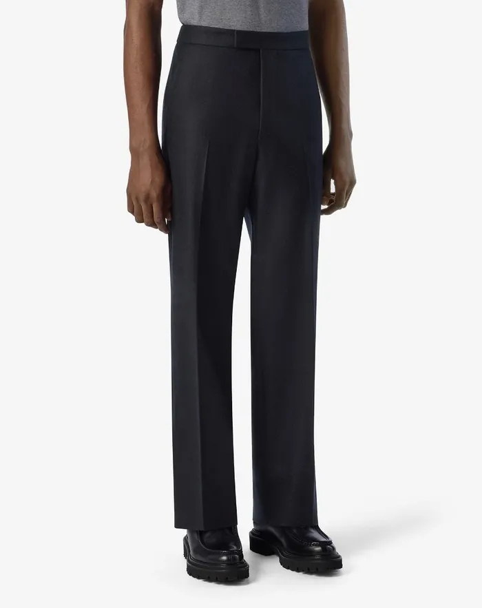 Corneliani Pants Black Flannel Loose Fit Trousers For Men 8211 Men