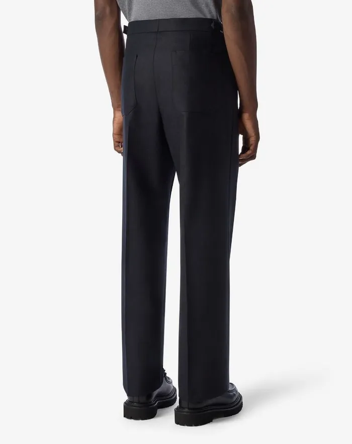 Corneliani Pants Black Flannel Loose Fit Trousers For Men 8211 Men