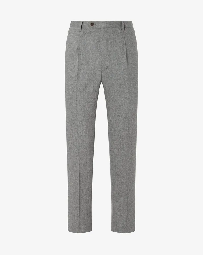 Corneliani Pants Light Grey 1pleated Wool And Cashmere Trousers 8211 Men