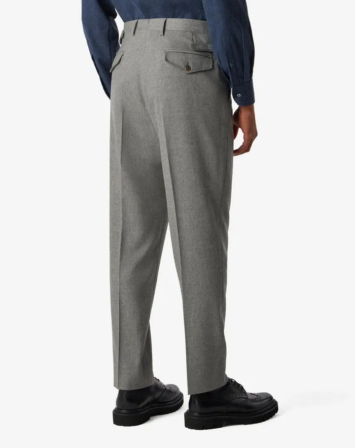 Corneliani Pants Light Grey 1pleated Wool And Cashmere Trousers 8211 Men