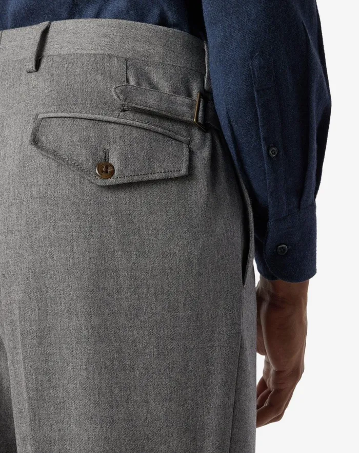 Corneliani Pants Light Grey 1pleated Wool And Cashmere Trousers 8211 Men