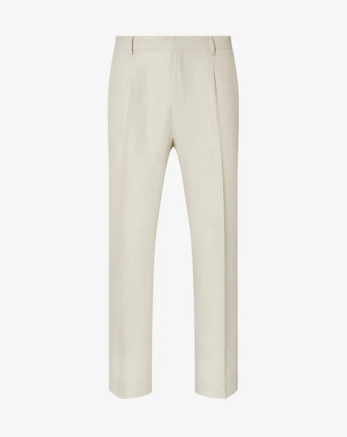 Corneliani Pants Mens Pure Linen Ivory Trousers 8211 Men