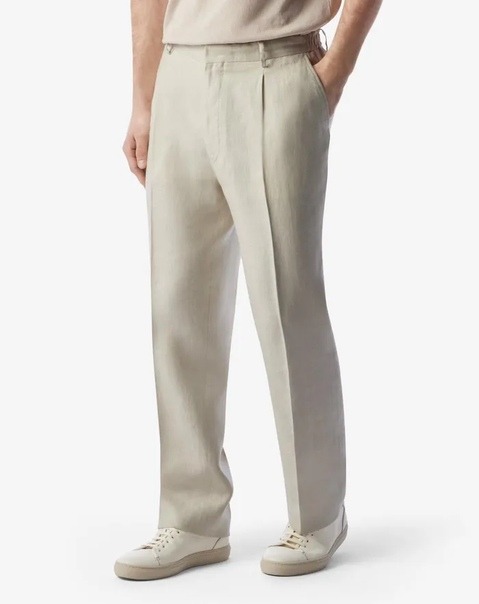 Corneliani Pants Mens Pure Linen Ivory Trousers 8211 Men