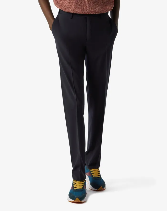 Corneliani Pants Navy Blue 120039s Stretch Wool Trousers 8211 Men