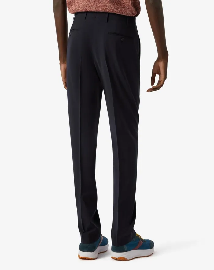 Corneliani Pants Navy Blue 120039s Stretch Wool Trousers 8211 Men