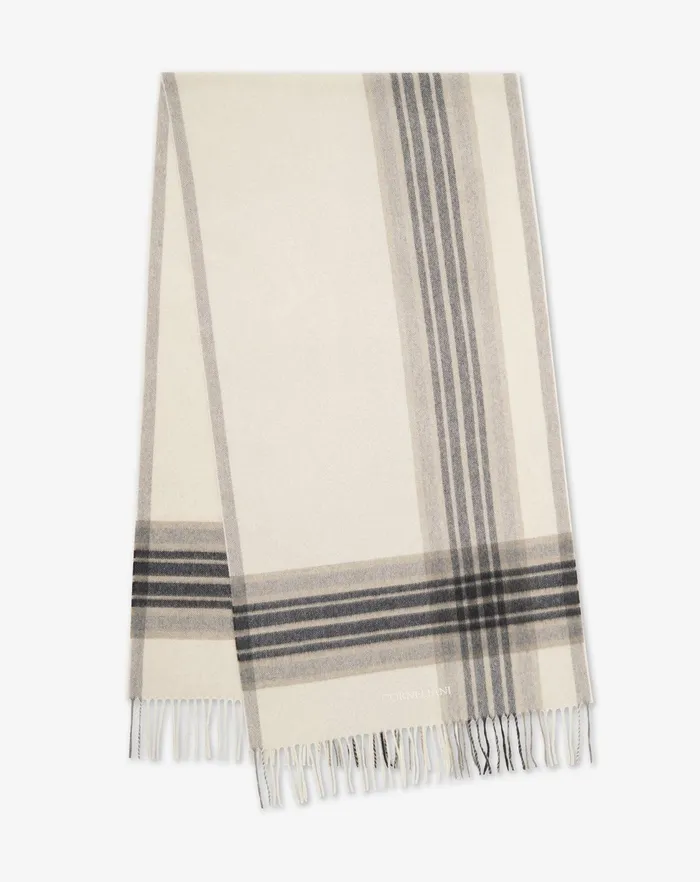 Corneliani Scarves And Hats Natural Shade Pure Cashmere Scarf For Men 8211 Men