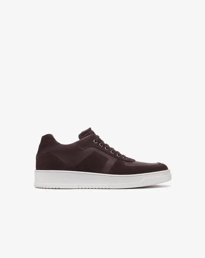 Corneliani Shoes Brown Nappa And Suede Trainers For Men 8211 Men