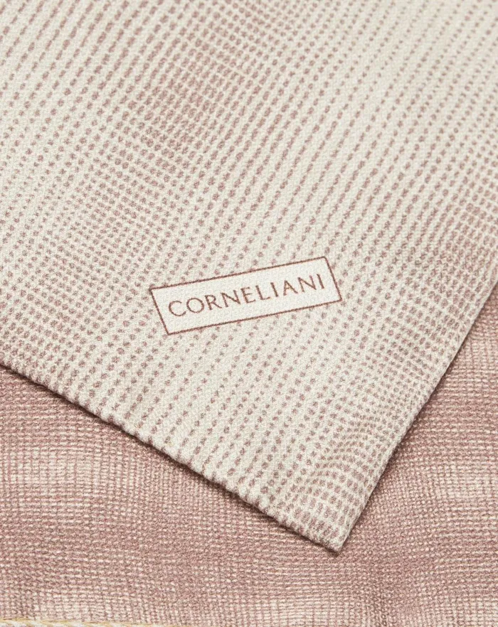 Corneliani Ties And Pochette Beige Pure Silk Pocket Square With Double Print 8211 Men