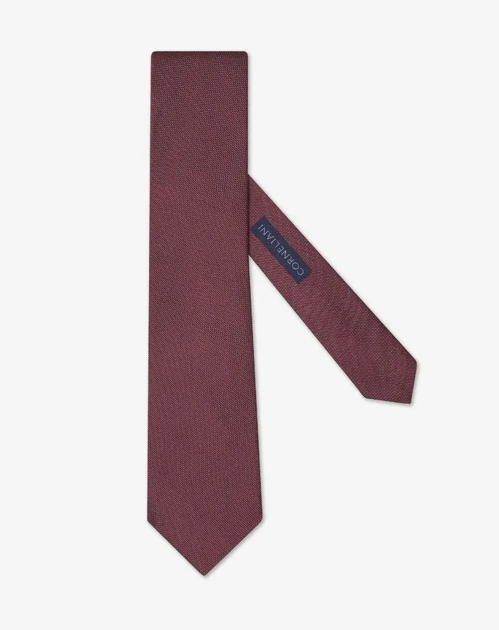 Corneliani Ties And Pochette Burgundy Silk Tie With Jacquard Micro Pattern 8211 Men