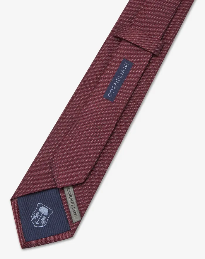 Corneliani Ties And Pochette Burgundy Silk Tie With Jacquard Micro Pattern 8211 Men