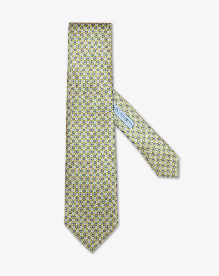 Corneliani Ties And Pochette Yellow Printed Satin Tie 8211 Men