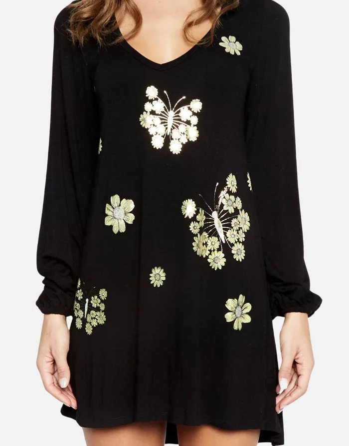 Cosette Mini Sunflower Butterfly Black Women039s Lauren Moshi Dresses