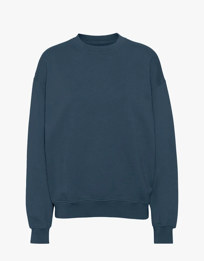Crewneck Sweatshirts Colorfulstandard Women Organic Oversized Crew 8211 Petrol Blue