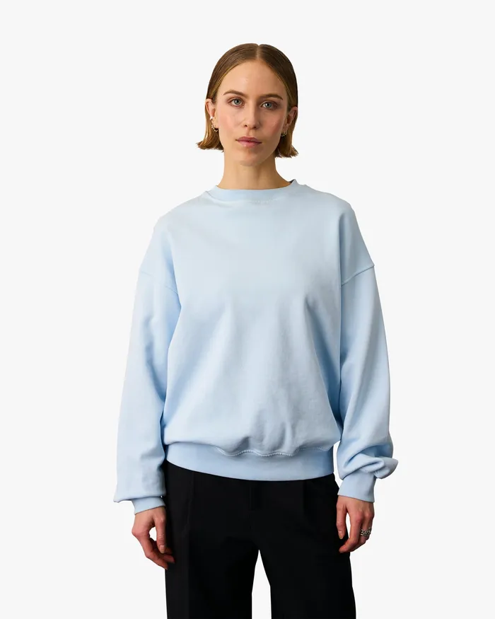 Crewneck Sweatshirts Colorfulstandard Women Organic Oversized Crew 8211 Petrol Blue