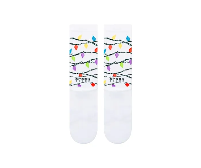 CrocsSocks Lights Crew White Multi MenWomen Crocs Socks
