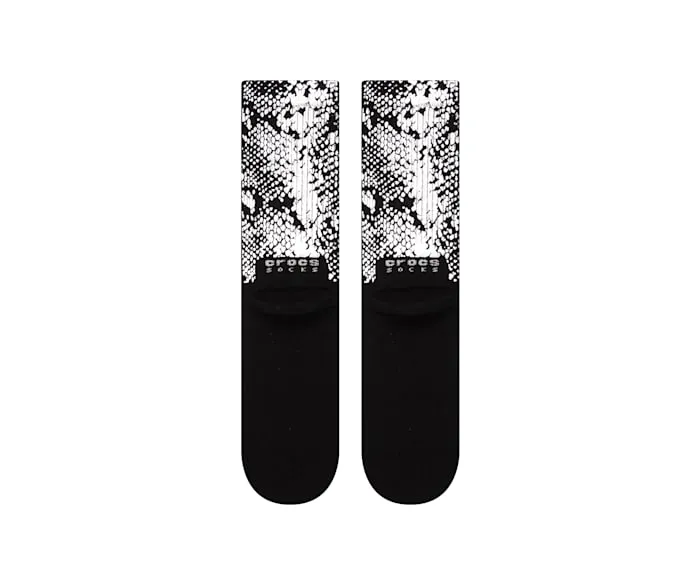 CrocsSocks Snake Crew Silver Black MenWomen Crocs Socks