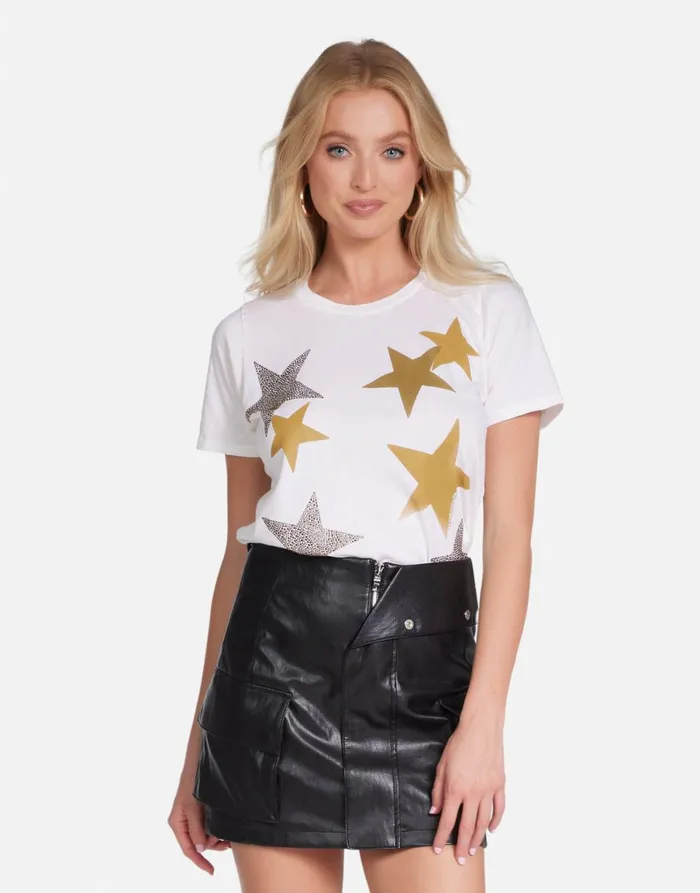 Croft Gold Crystal Multi Stars Milk Women039s Lauren Moshi Short Sleeve