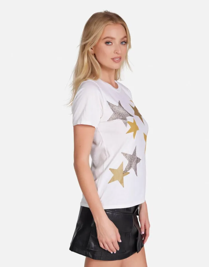 Croft Gold Crystal Multi Stars Milk Women039s Lauren Moshi Short Sleeve