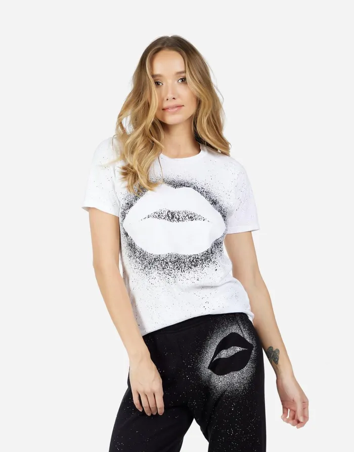 Croft Splatter Kiss White Women039s Lauren Moshi Short Sleeve