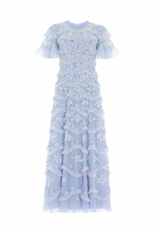 Daisy Wave Ankle Gown Blue Women Needle and Thread Dresses
