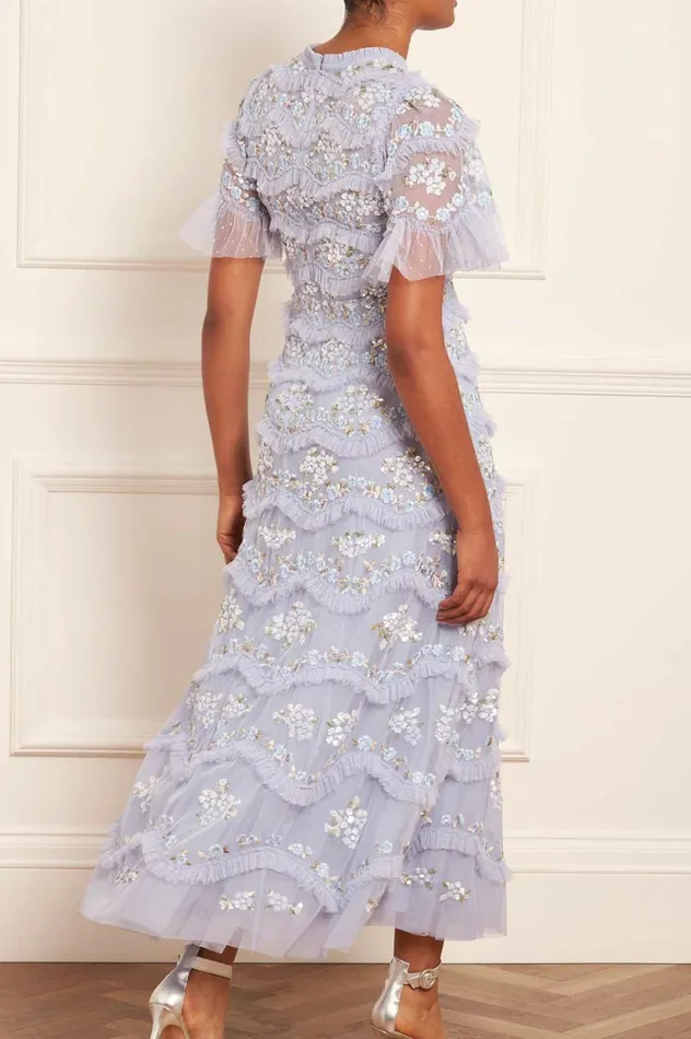 Daisy Wave Ankle Gown Blue Women Needle and Thread Dresses