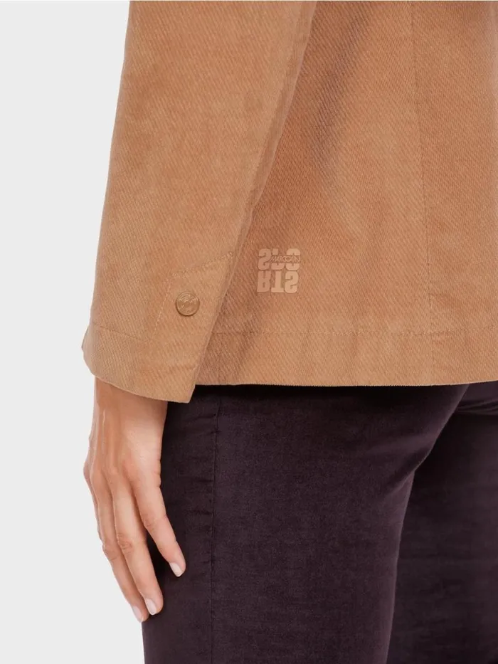 Damen Marc Cain Blazer Blazer Im Weichen Material Dark Camel