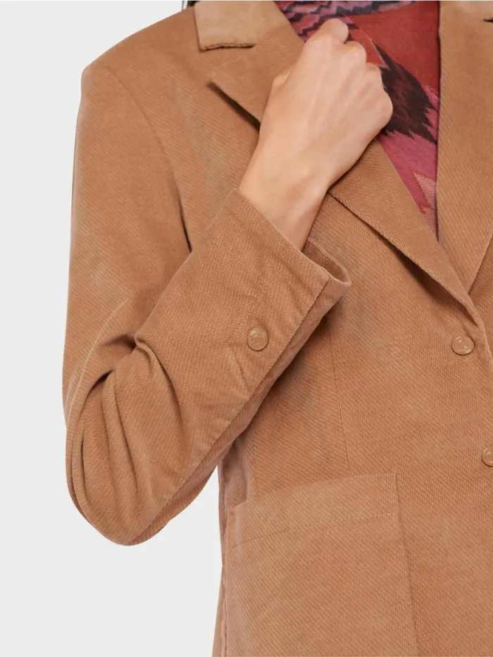 Damen Marc Cain Blazer Blazer Im Weichen Material Dark Camel