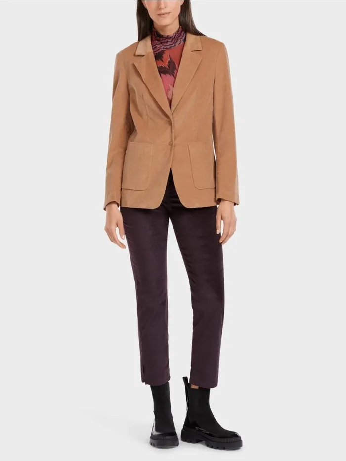 Damen Marc Cain Blazer Blazer Im Weichen Material Dark Camel