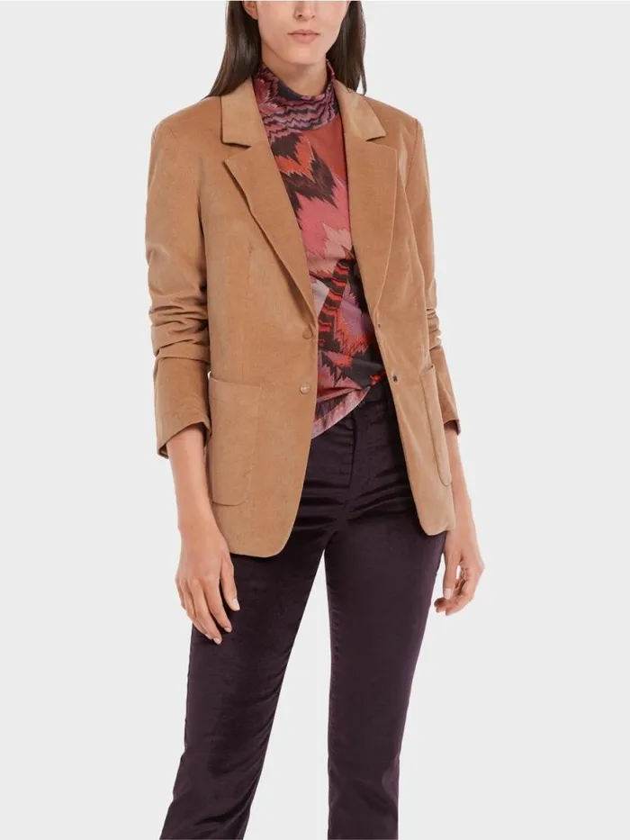 Damen Marc Cain Blazer Blazer Im Weichen Material Dark Camel