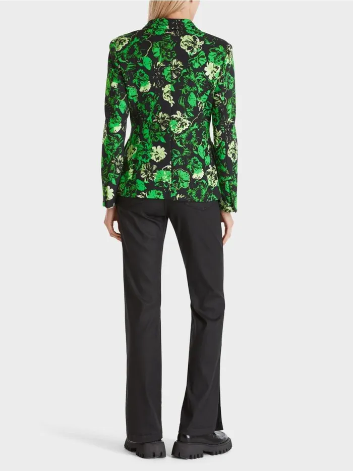 Damen Marc Cain Blazer Blazer Mit Flower Print Dark Apple Green
