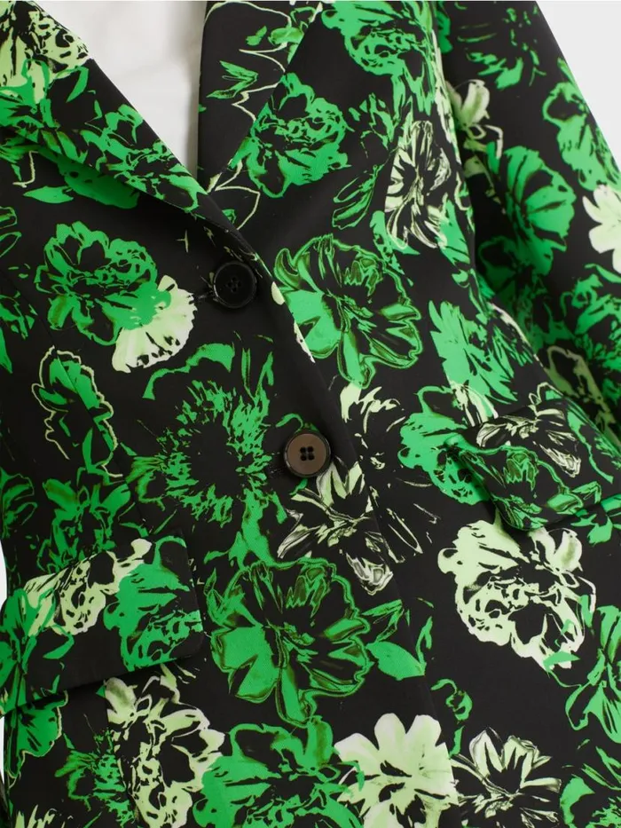 Damen Marc Cain Blazer Blazer Mit Flower Print Dark Apple Green