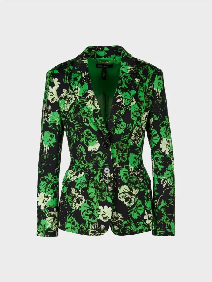 Damen Marc Cain Blazer Blazer Mit Flower Print Dark Apple Green