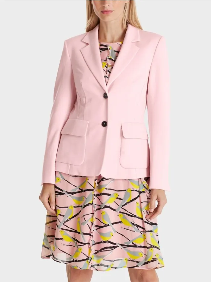 Damen Marc Cain Blazer Blazer Mit Wiener Nhten Soft Powder Pink