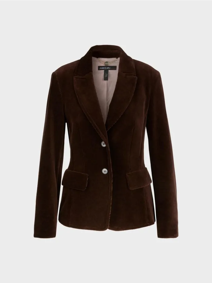Damen Marc Cain Blazer Trendiger Kordblazer Dark Wood