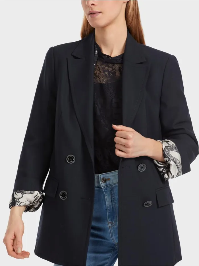 Damen Marc Cain Blazer Zweireihiger Blazer Midnight Blue