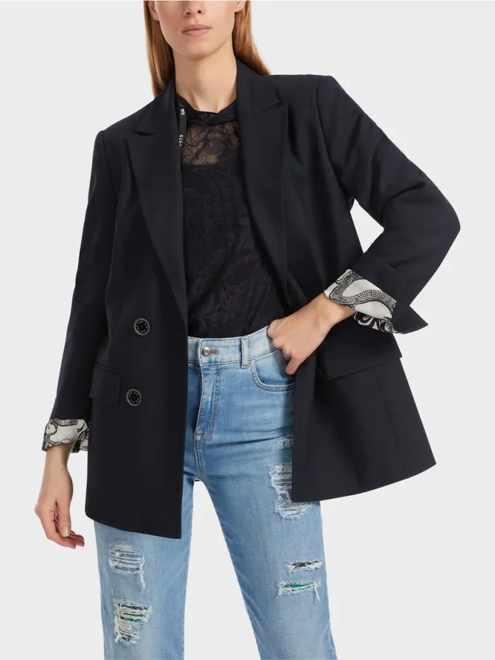 Damen Marc Cain Blazer Zweireihiger Blazer Midnight Blue