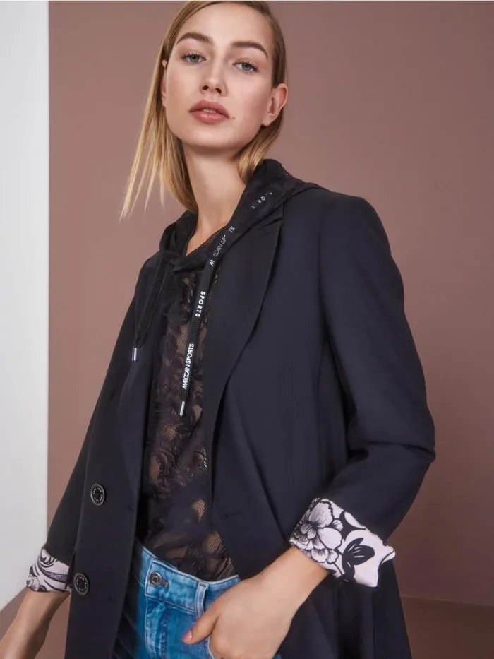 Damen Marc Cain Blazer Zweireihiger Blazer Midnight Blue