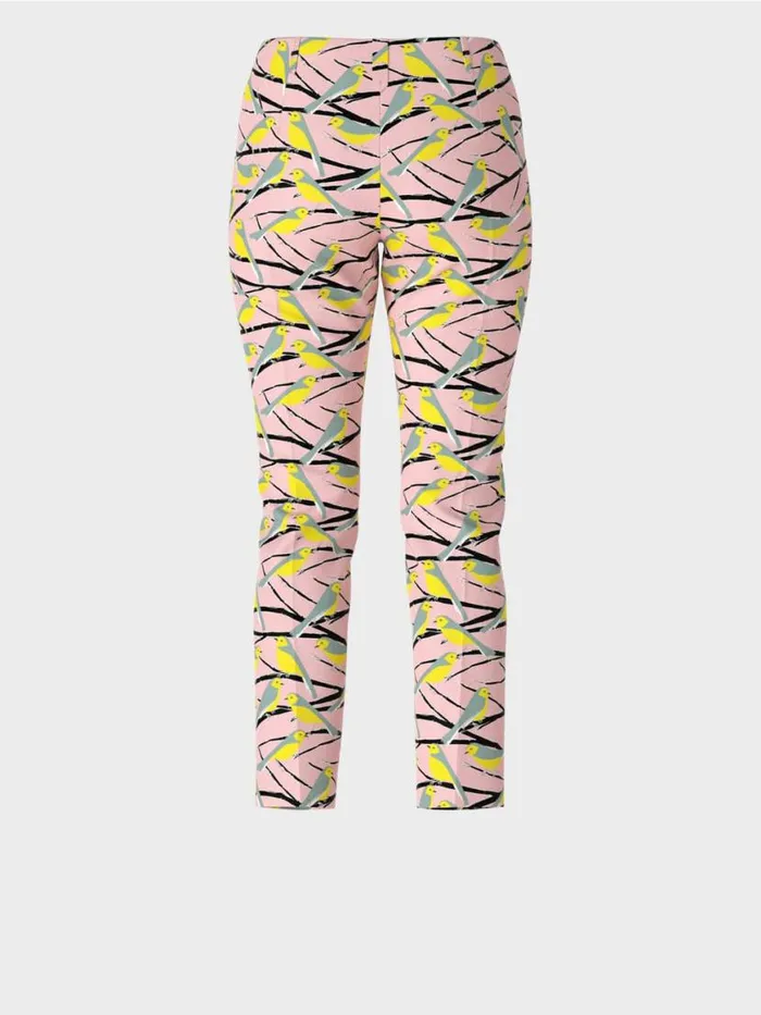 Damen Marc Cain Hosen Pants SYDNEY Im VogelDessin Soft Powder Pink