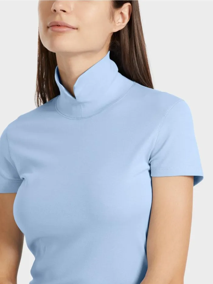 Damen Marc Cain Shirts and Tops Hochgeschlossenes TShirt Dark Summer Sky