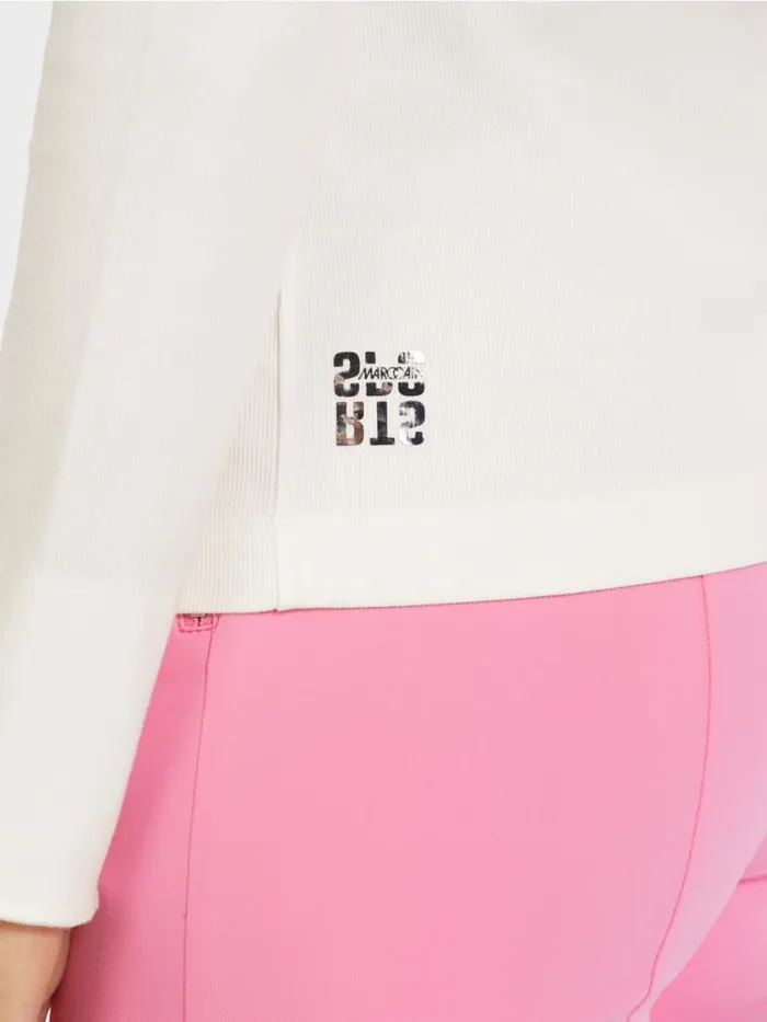 Damen Marc Cain Shirts and Tops TShirt Mit Applikation Offwhite